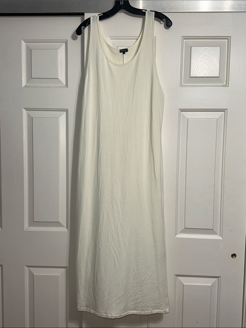 Bleusalt Sleeveless Cream Tank Maxi Dress - Classic Everyday Style